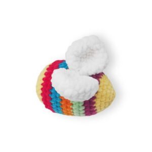 Amigurumi-Κουδουνίστρα στρουμπουλή και χρωματιστή Μελισσούλα