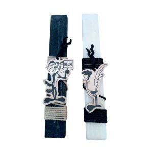 Σετ λαμπάδες για ζευγάρια με χιούμορ φιγούρες Κογιότ και Μπιπ Μπιπ σε μαγνητάκι