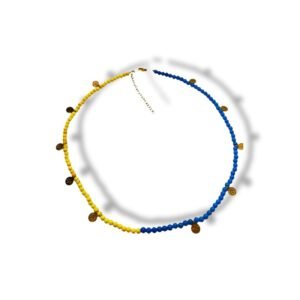 Κολιέ Δίχρωμο με χαουλίτη και φλουριά