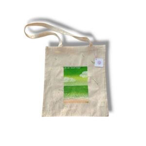 Tote-bag πάνινη, ζωγραφισμένη στο χέρι, πράσινη θάλασσα