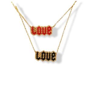 Κολιέ γυναικείο / εφηβικό με χάντρες miyuki, LOVE