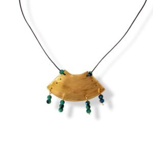 Κολιέ χειροποίητο από ορείχαλκο και κρύσταλλα