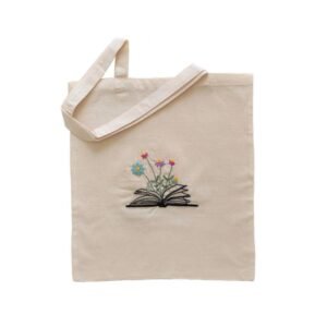 Κεντημένη πάνινη τσάντα "Βιβλίο" (37x41 εκ.)