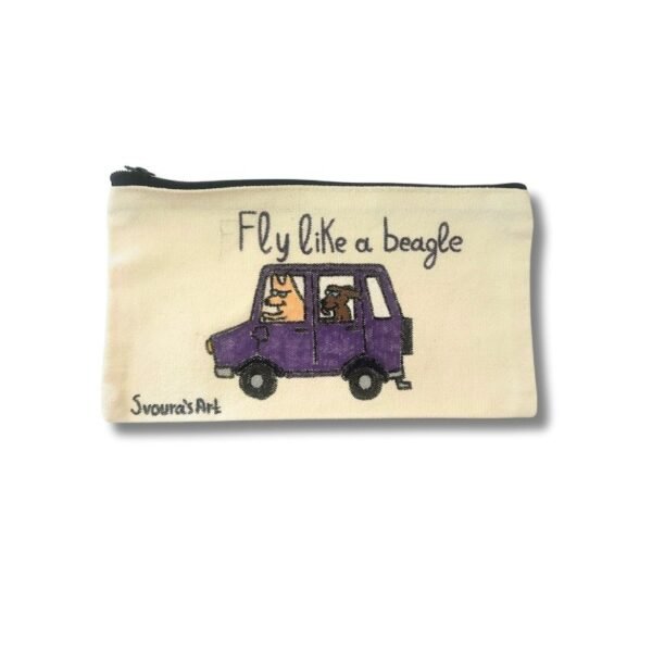 Υφασμάτινη Κασετίνα/Νεσεσέρ, Fly like a beagle