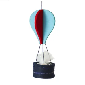 Μπομπονιέρα βάπτισης "Αερόστατο" γαλάζιο-κόκκινο-μπλε (ελαχ.30τμχ)