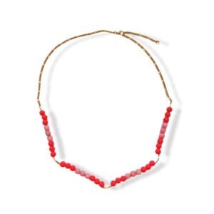 Χειροποίητο κολιέ αυξομειούμενο με ατσάλινη αλυσίδα και ημιπολύτιμες πέτρες νεφρίτη