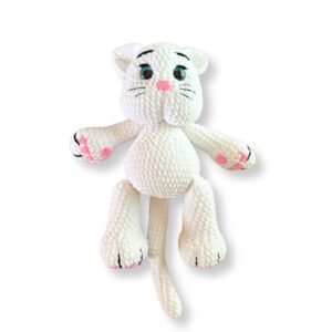 Πλεκτό Λούτρινο Amigurumi, Άσπρη Γατούλα