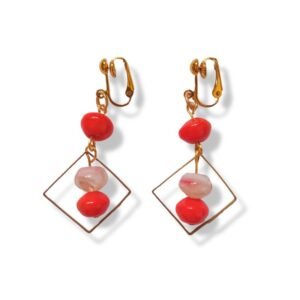 Χειροποίητα κρεμαστά σκουλαρίκια με κλιπ