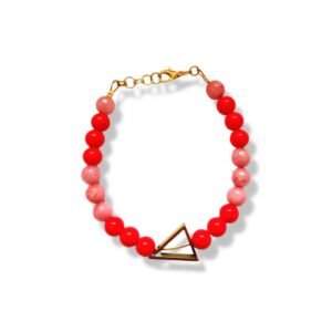 Χειροποίητο βραχιόλι με ροζ νεφρίτη