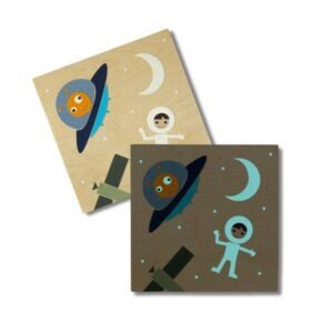 παιδικός πίνακας που φωσφορίζει με θέμα το διάστημα για παιδικό δωμάτιο