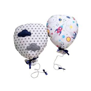 Σετ 2 τμχ Κρεμαστά Διακοσμητικά Μπαλόνια Λευκά, Συννεφάκια & Διάστημα