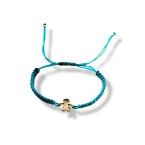 Παιδικό βραχιόλι μακραμέ με επαργυρωμένο αγοράκι