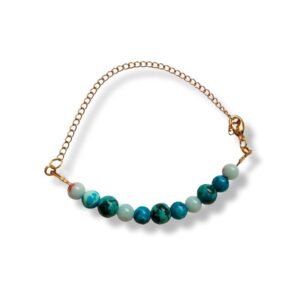 Χειροποίητο κολιέ από ατσάλι, χαολίτη και ίασπη