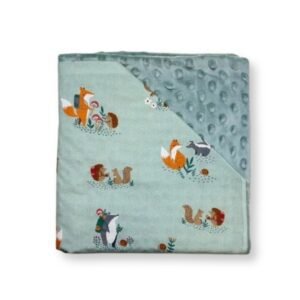 Κουβέρτα αγκαλιάς 0,70 x 1μ, Little fox, Πράσινο