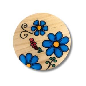 Σουβέρ ξύλινο, Blue Flowers