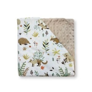 Κουβέρτα αγκαλιάς 0,70 x 1μ, Little animals, Μπεζ