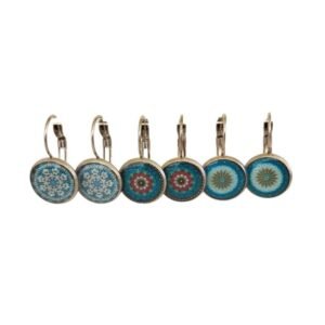 Ατσάλινα σκουλαρίκια κρεμαστά με υγρό γυαλί