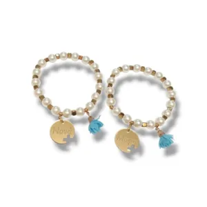 Μαρτυρικά βραχιόλια με πέρλες για τη μαμά και τη νονά