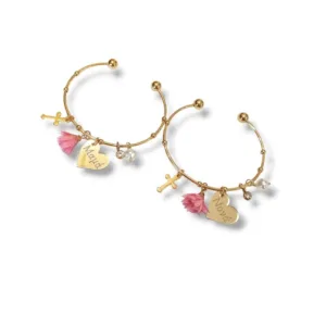 Ατσάλινο επιχρυσωμένο βραχιόλι, μαρτυρικό για τη μαμά και τη νονά