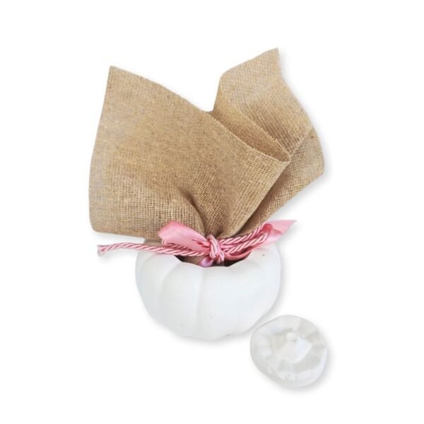 Μπομπονιέρα κολοκύθα από λευκό τσιμέντο