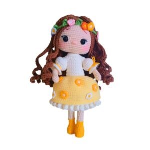 Κούκλα "Αρετή" – Χειροποίητη Πλεκτή Κούκλα Βάφτισης