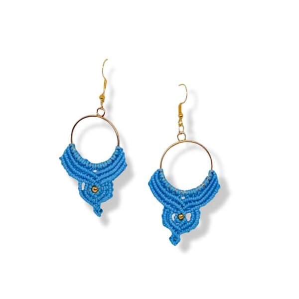 Σκουλαρίκια μακραμέ με κρίκο