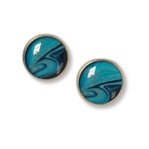 Καρφωτά Σκουλαρίκια Στρογγυλά από υγρό γυαλί