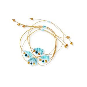 Βραχιόλι μακραμέ καραβάκι με ματάκι