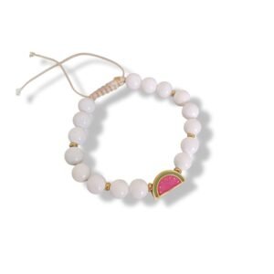 Βραχιόλι με μοτίφ ατσάλινο καρπουζάκι ή φράουλα με σμάλτο