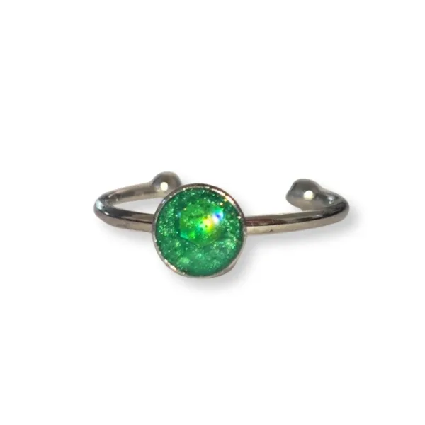 Δαχτυλίδι ρυθμιζόμενο από υγρό γυαλί, Κύκλος πράσινο ή μπλε