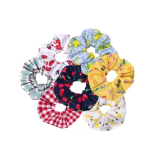 Scrunchies σε διάφορα σχέδια, βαμβακερά (2)