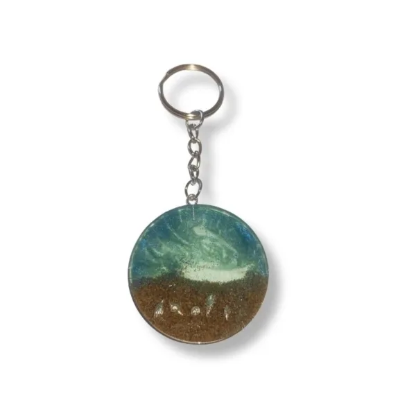 Καλοκαιρινό Μπρελόκ από υγρό γυαλί Κύκλος με Άμμο