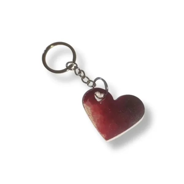 Μπρελόκ από υγρό γυαλί σε σχήμα Καρδιά, με υγρό χρώμα