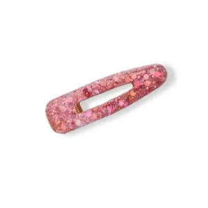 Τσιμπιδάκι μαλλιών σε ροζ ολογραφικό γκλίτερ με μύτη