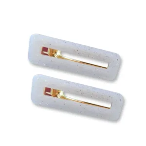 Σετ τσιμπιδάκια μαλλιών Λευκά από υγρό γυαλί