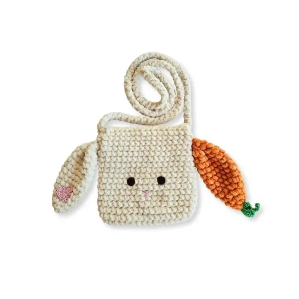 Τσαντάκι παιδικό βελουτέ, Κουνελάκι