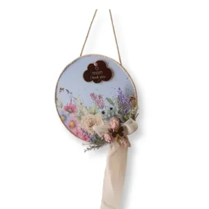 Κρεμαστό Διακοσμητικό με Λουλούδια & Πλέξιγκλας Στοιχεία "Μαμά, Σ' Αγαπώ"