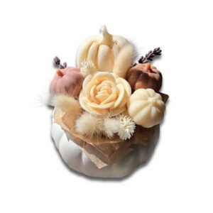 Κέρινη Σύνθεση - Φθινόπωρο - Σε Κασπώ κολοκύθας από πορσελάνη