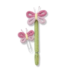 Σετ Στυλό & Συνδετήρας από πλεκτό κορδόνι, Πεταλούδα
