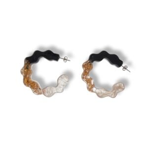 Κρεμαστά σκουλαρίκια από υγρό γυαλί κυματιστά