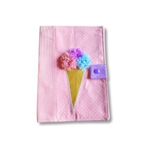 Θήκη για παιδικό βιβλιάριο υγείας ''Ice cream, pink''