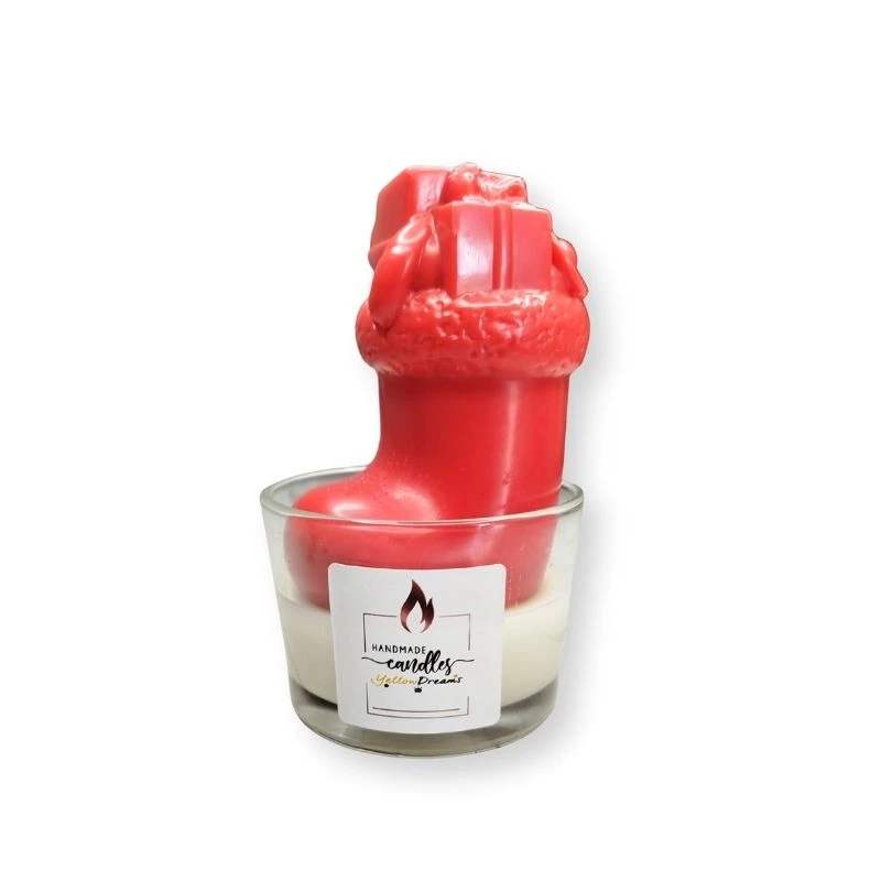 KeriMpota_YellowDreams Χριστουγεννιάτικο αρωματικό κερί μπότα