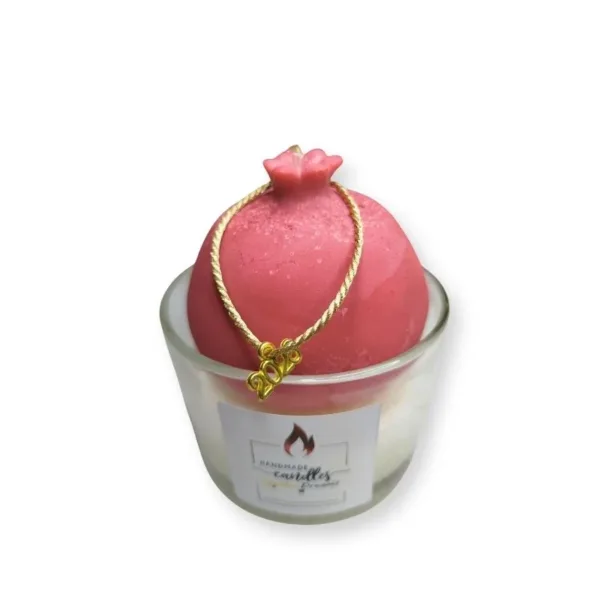 Κερί Ρόδι γούρι 2026 σε βάζο