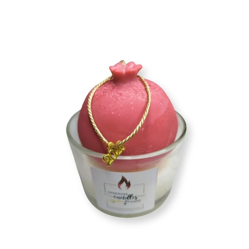 KeriRodiGouri2026_YellowDreams Κερί Ρόδι γούρι 2026 σε βάζο