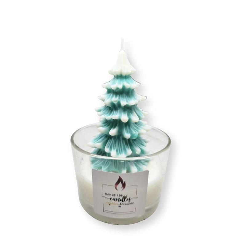 KeriXristougenniatikoDentro_YellowDreams (14) Κερί Χιονισμένο Δέντρο