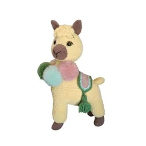 Βελούδινο Λάμα κίτρινο amigurumi