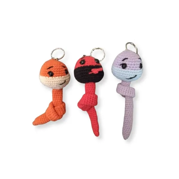 Μπρελόκ mini Amigurumi Φιδάκι (1τμχ)