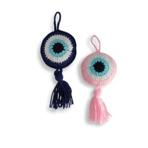 Πλεκτό κρεμαστό ματάκι γούρι