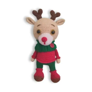 Amigurumi Ελαφάκι Ρούντολφ με γιορτινή στολή