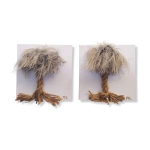 Σετ μίνι καμβάδων "δέντρα" από σχοινί και κλωστές